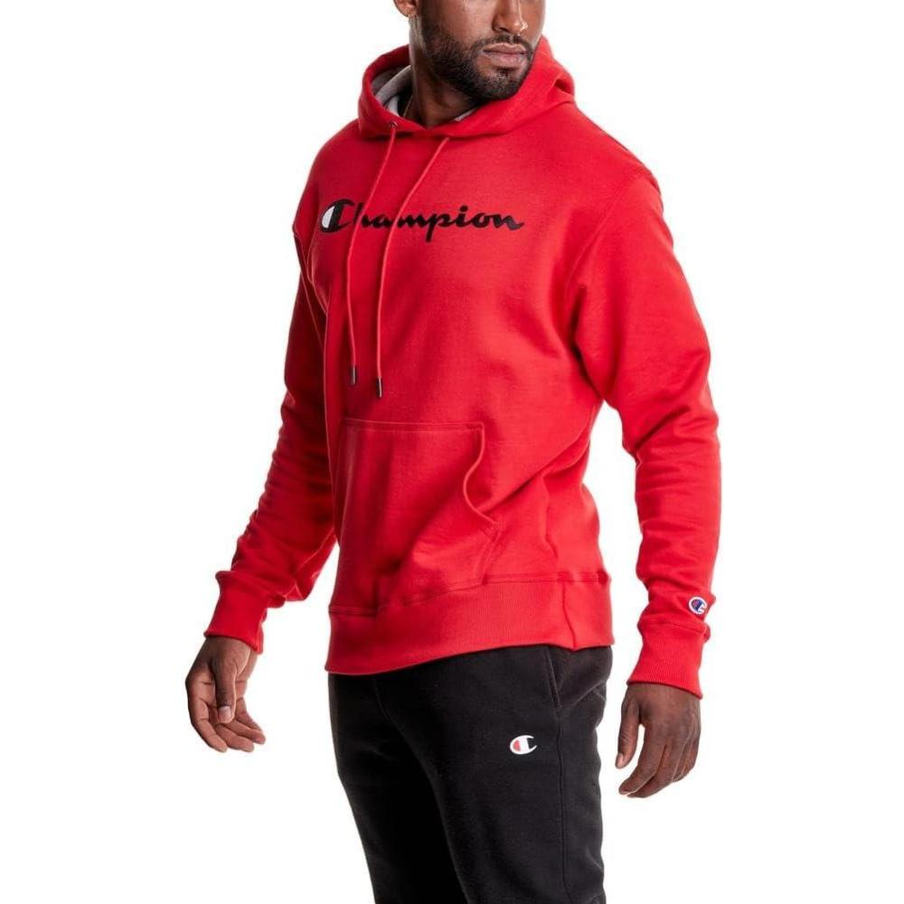 imageChampion Mens Fleece Script Logo Hoodie Reg Or Big ampamp TallTeam Red Scarlet Classic Script Logo