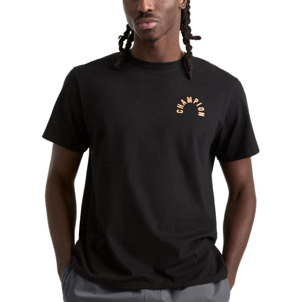 imageChampion Mens Heritage Short Sleeve Tee Mens TShirts Vintage Shirts Mens Tee Shirts GraphicsBlack Arch 19