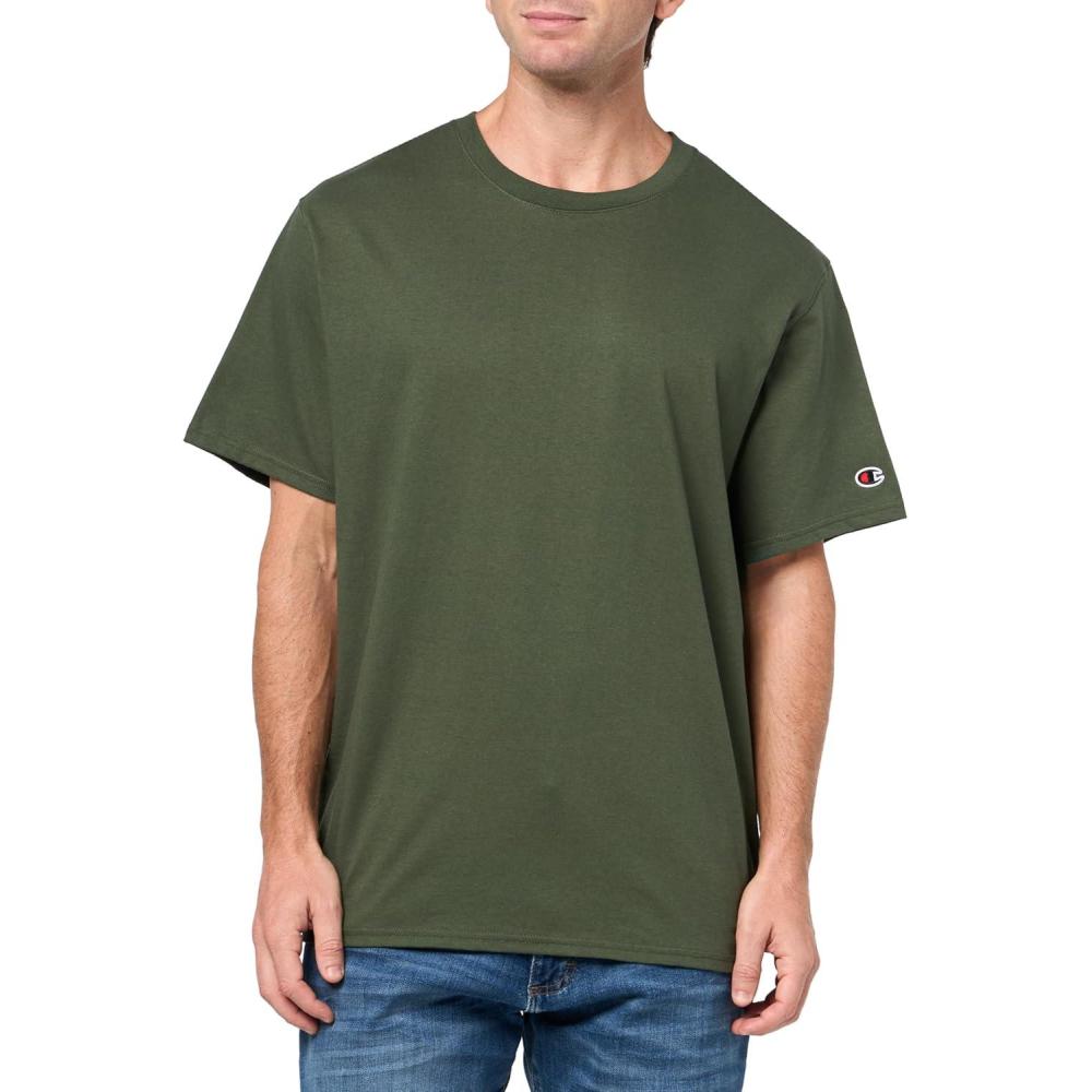 imageChampion Mens Heritage Short Sleeve Tee Mens TShirts Vintage Shirts Mens Tee Shirts GraphicsGround Green