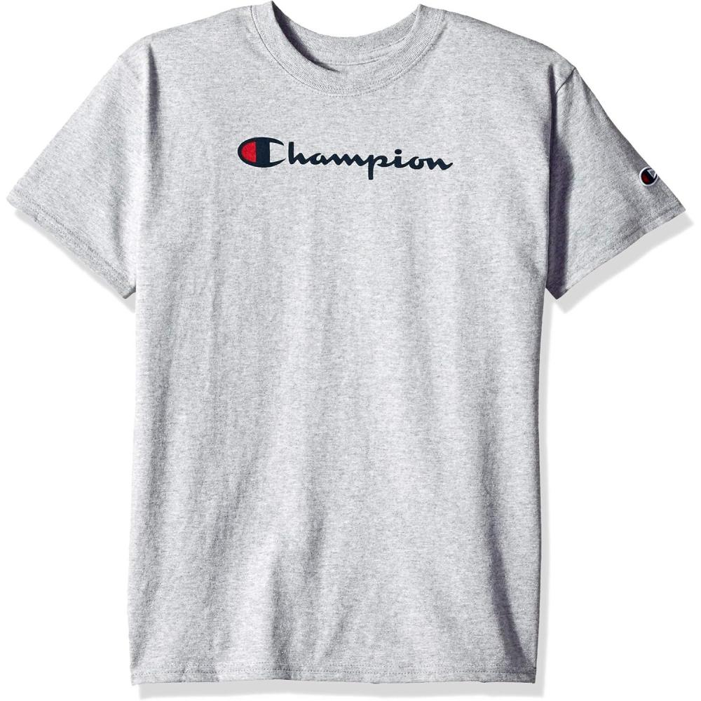 imageChampion Mens Heritage Short Sleeve Tee Mens TShirts Vintage Shirts Mens Tee Shirts GraphicsLight Steel