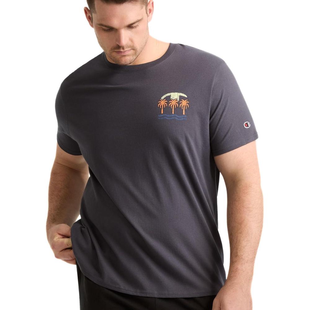 imageChampion Mens Heritage Short Sleeve Tee Mens TShirts Vintage Shirts Mens Tee Shirts GraphicsNine Iron Sunset Vibes