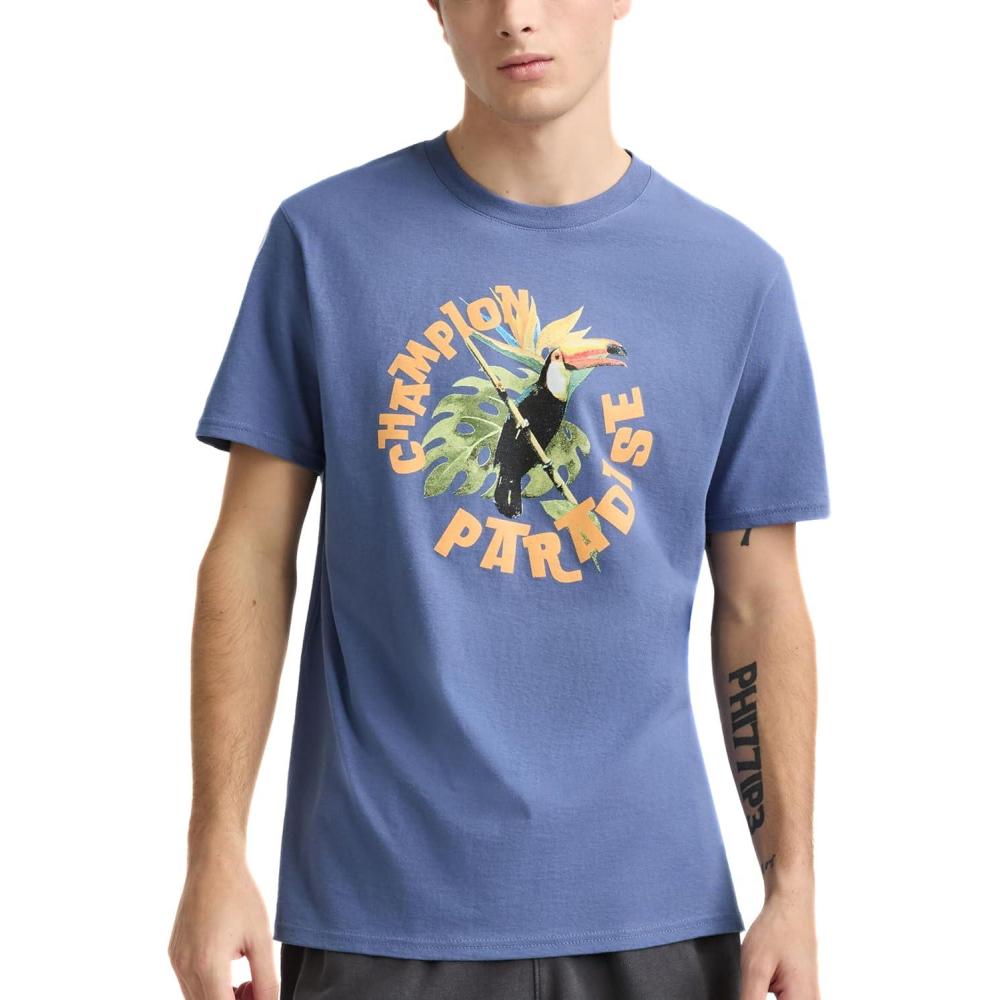 imageChampion Mens Heritage Short Sleeve Tee Mens TShirts Vintage Shirts Mens Tee Shirts GraphicsSevenseas Blue Paradise