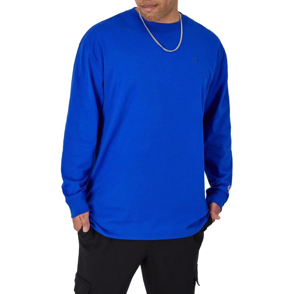 imageChampion Mens Long Sleeve Tshirt Classic Tshirt for Men Reg Or Big ampamp TallSurf the Web
