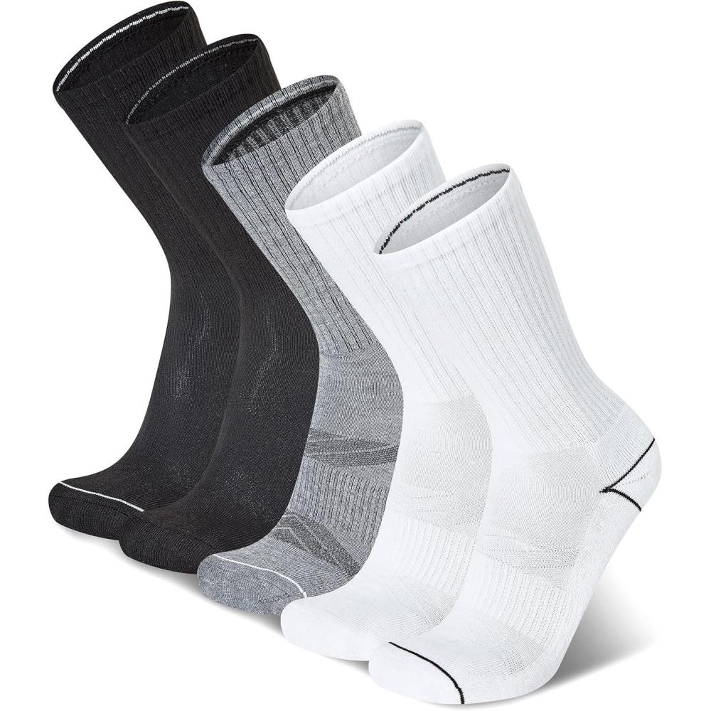 imageChampion Mens Moisturewicking Athletic Crew Socks with Cushioning ampamp Arch SupportAssorted