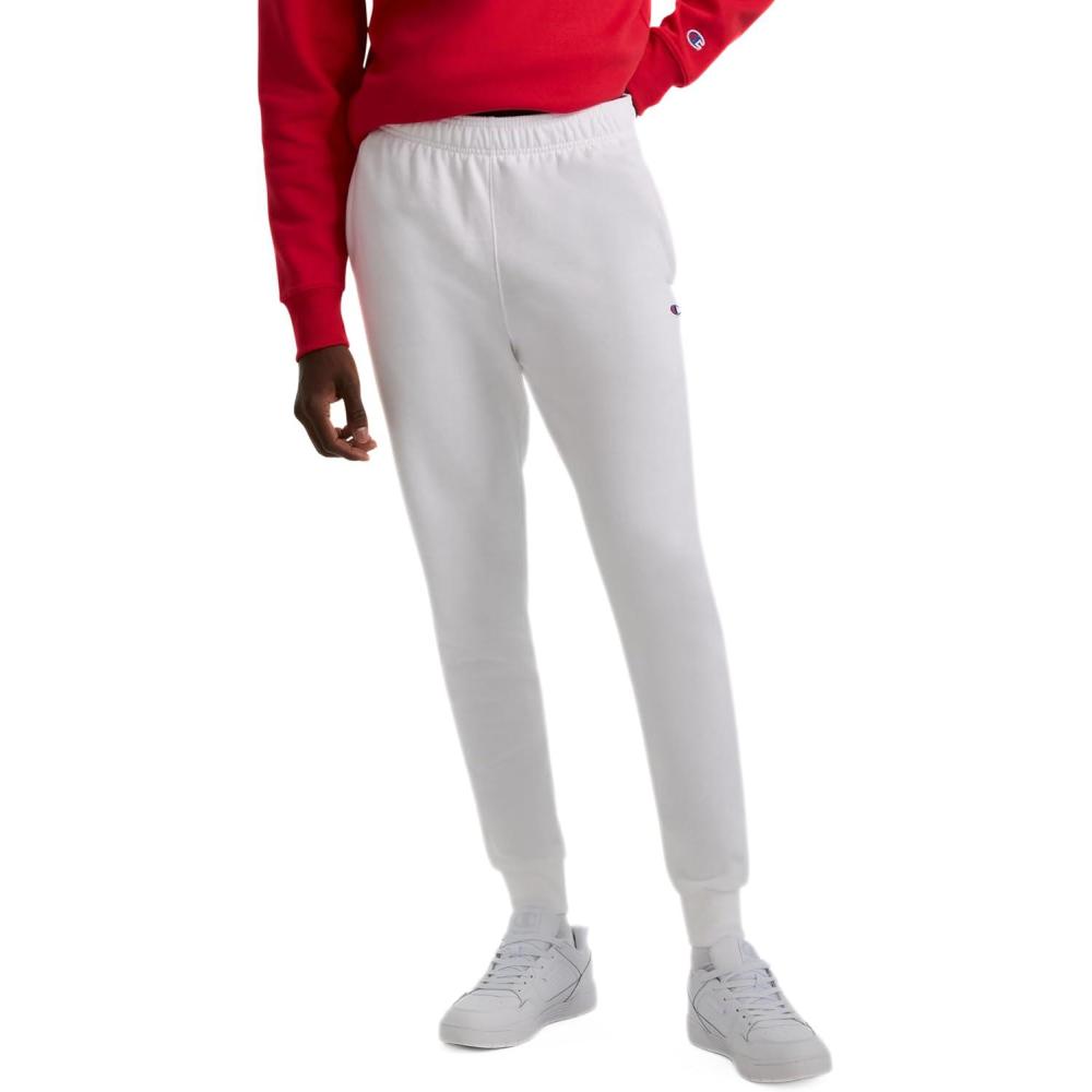 imageChampion Mens Powerblend Fleece JoggersWhite  C Patch Logo