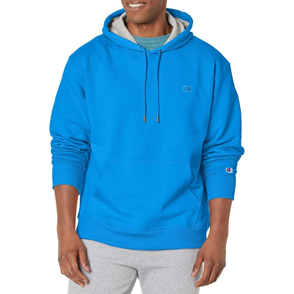 imageChampion Mens Pullover Fleece Hoodie Midweight C Logo Reg Or Big ampamp TallBlue Jay C Logo