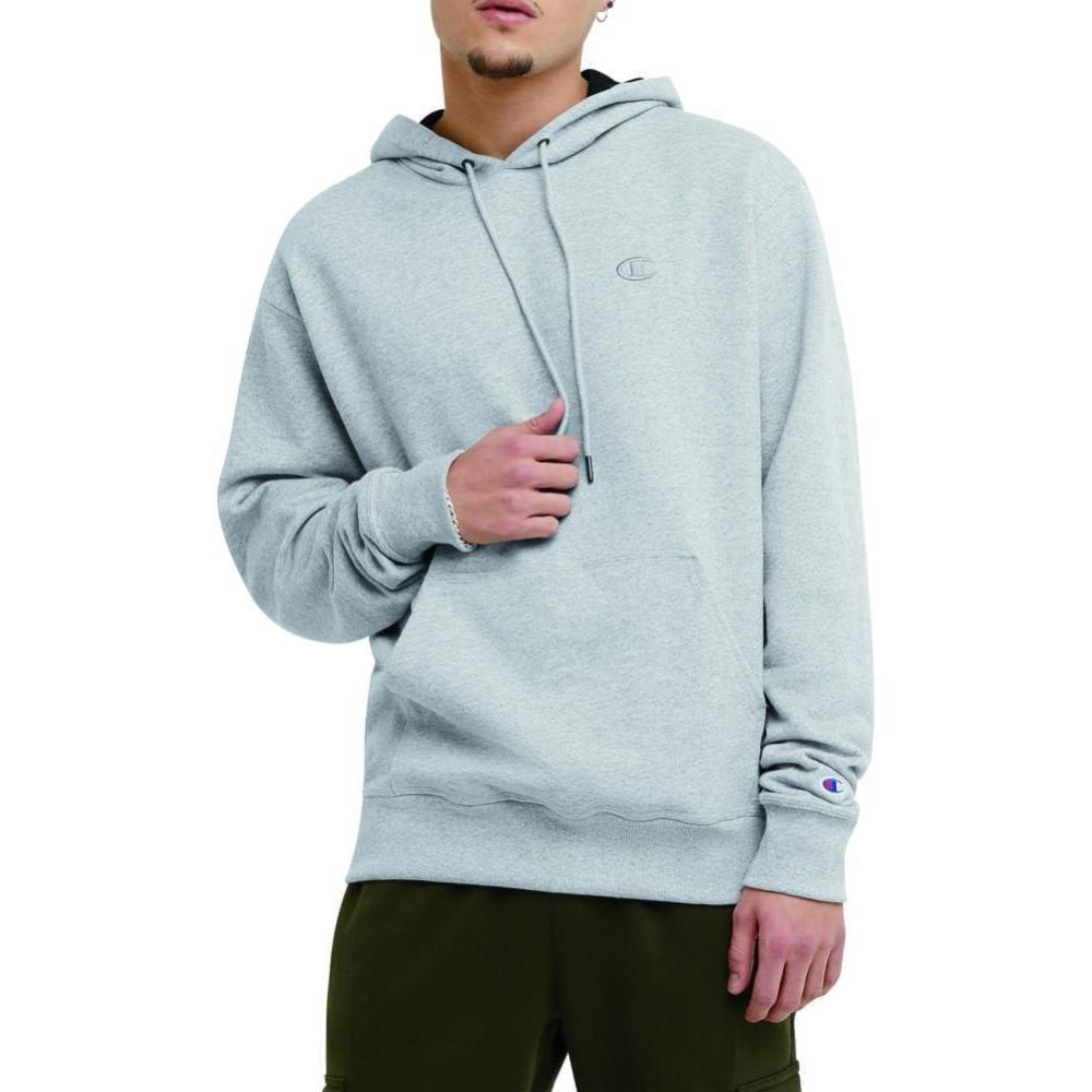 imageChampion Mens Pullover Fleece Hoodie Midweight C Logo Reg Or Big ampamp TallOxford Gray  C Logo