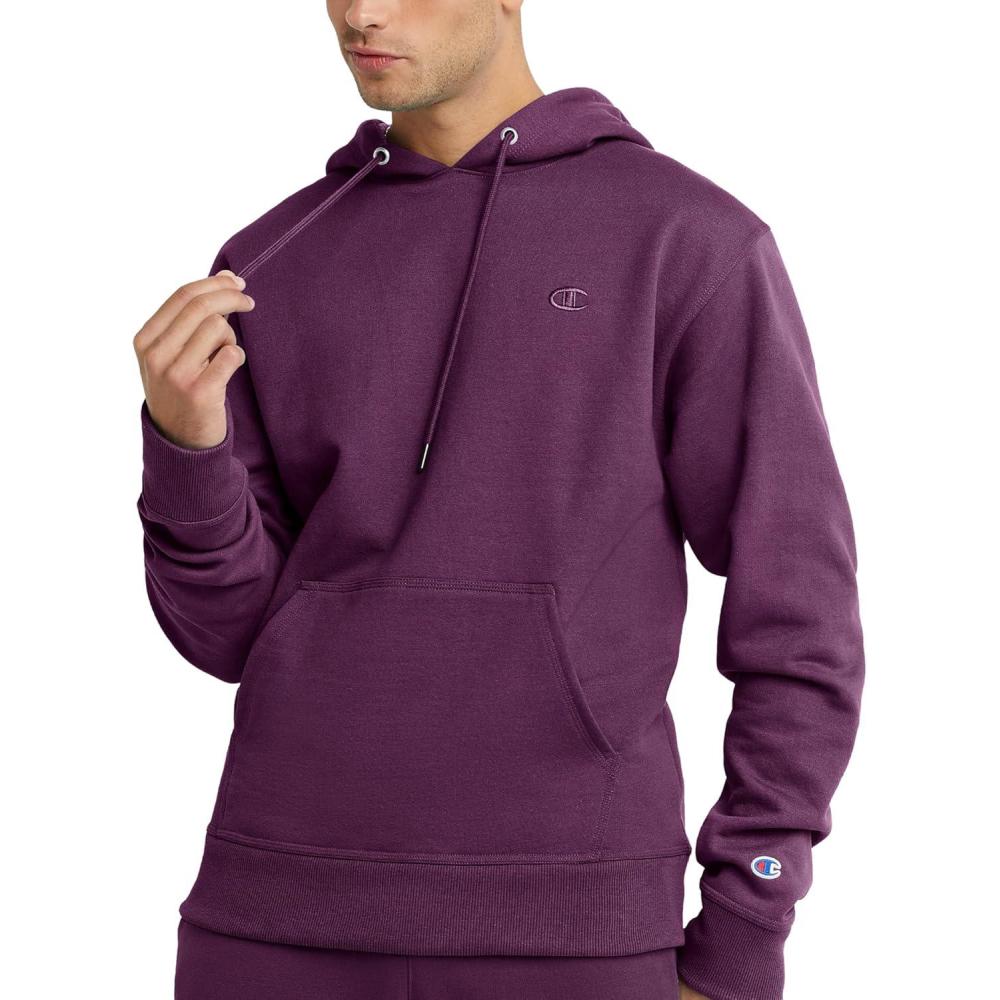 imageChampion Mens Pullover Fleece Hoodie Midweight C Logo Reg Or Big ampamp TallPlum Port C Logo