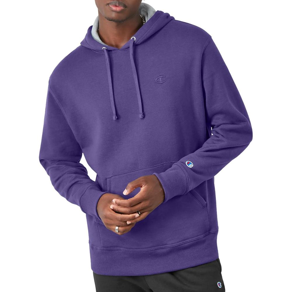 imageChampion Mens Pullover Fleece Hoodie Midweight C Logo Reg Or Big ampamp TallPurple C Logo