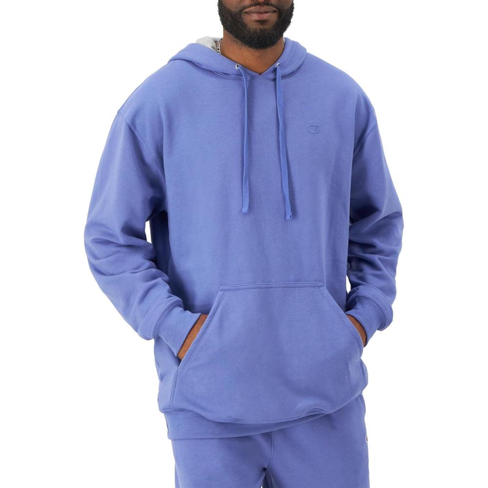 imageChampion Mens Pullover Fleece Hoodie Midweight C Logo Reg Or Big ampamp TallStone Crush Blue C Logo