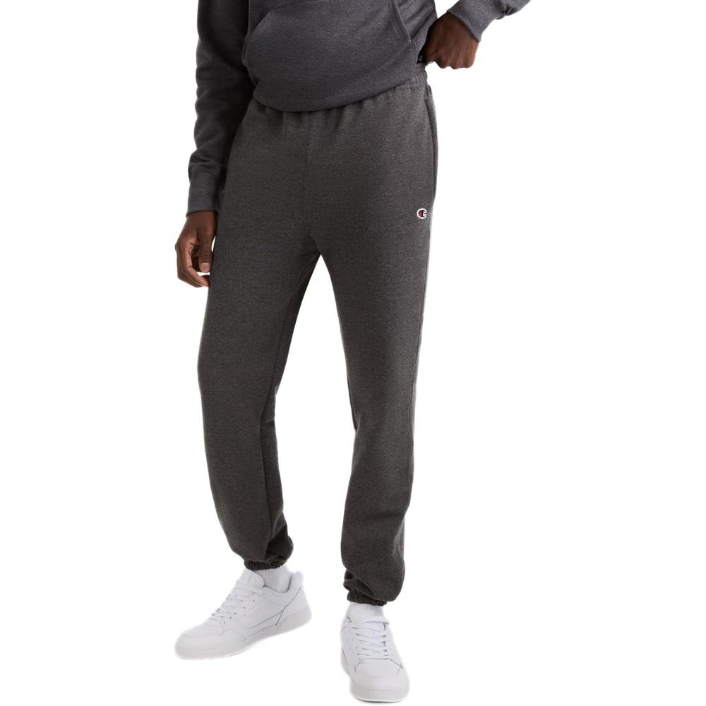 imageChampion Mens Sweatpants Fleece Comfortable Relaxedbottom Pants for Men Reg Or Big ampamp TallGranite Heather  C Logo