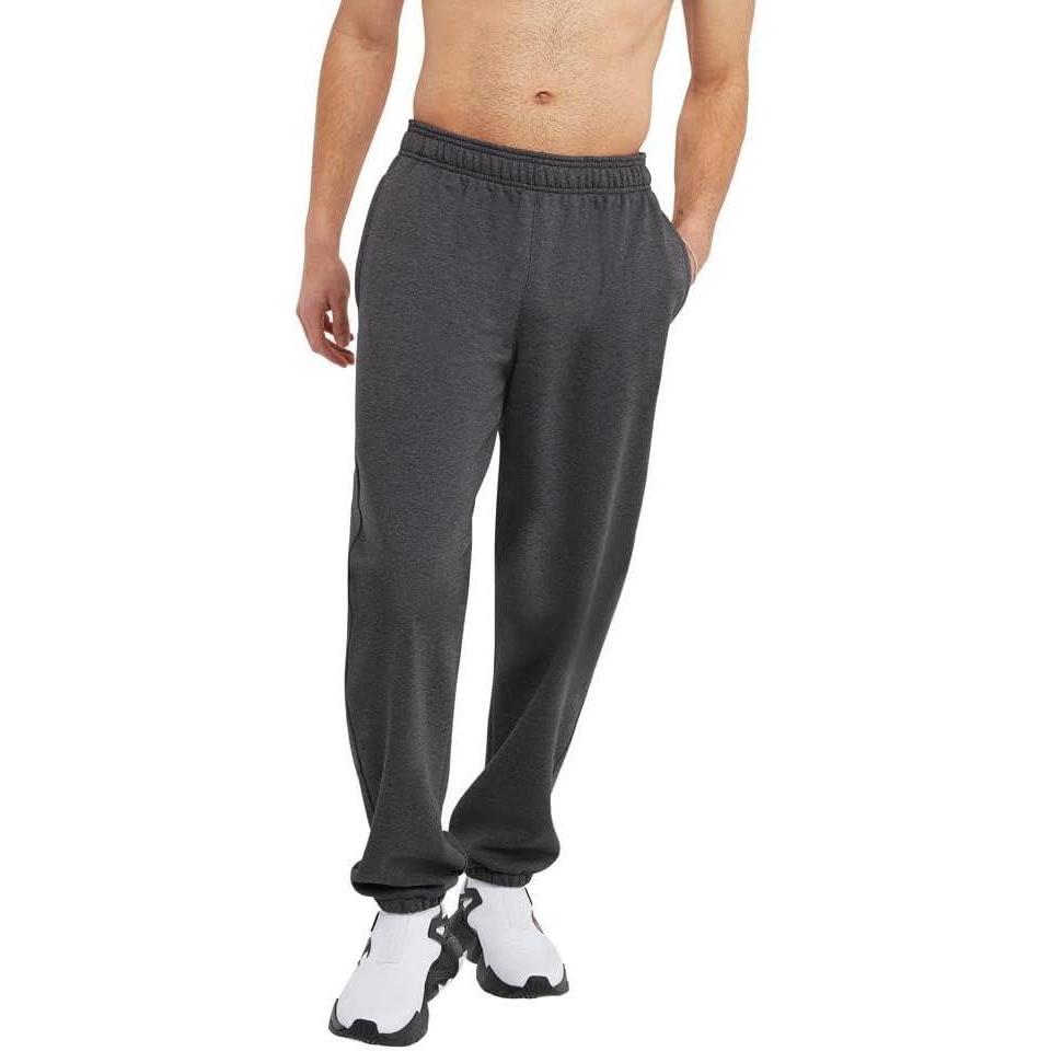 imageChampion Mens Sweatpants Fleece Comfortable Relaxedbottom Pants for Men Reg Or Big ampamp TallGranite Heather  C Patch Logo