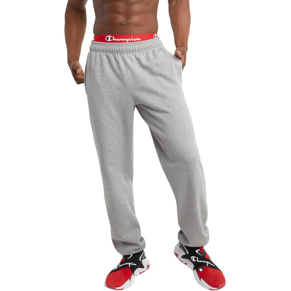 imageChampion Mens Sweatpants Fleece Comfortable Relaxedbottom Pants for Men Reg Or Big ampamp TallOxford Gray C Logo