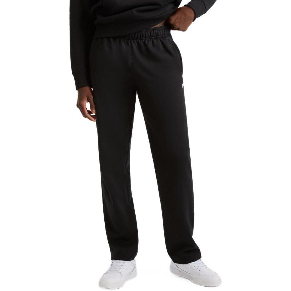 imageChampion Mens Sweatpants Fleece Openbottom Sweatpants for Men Reg Or Big ampamp TallBlack  C Patch Logo