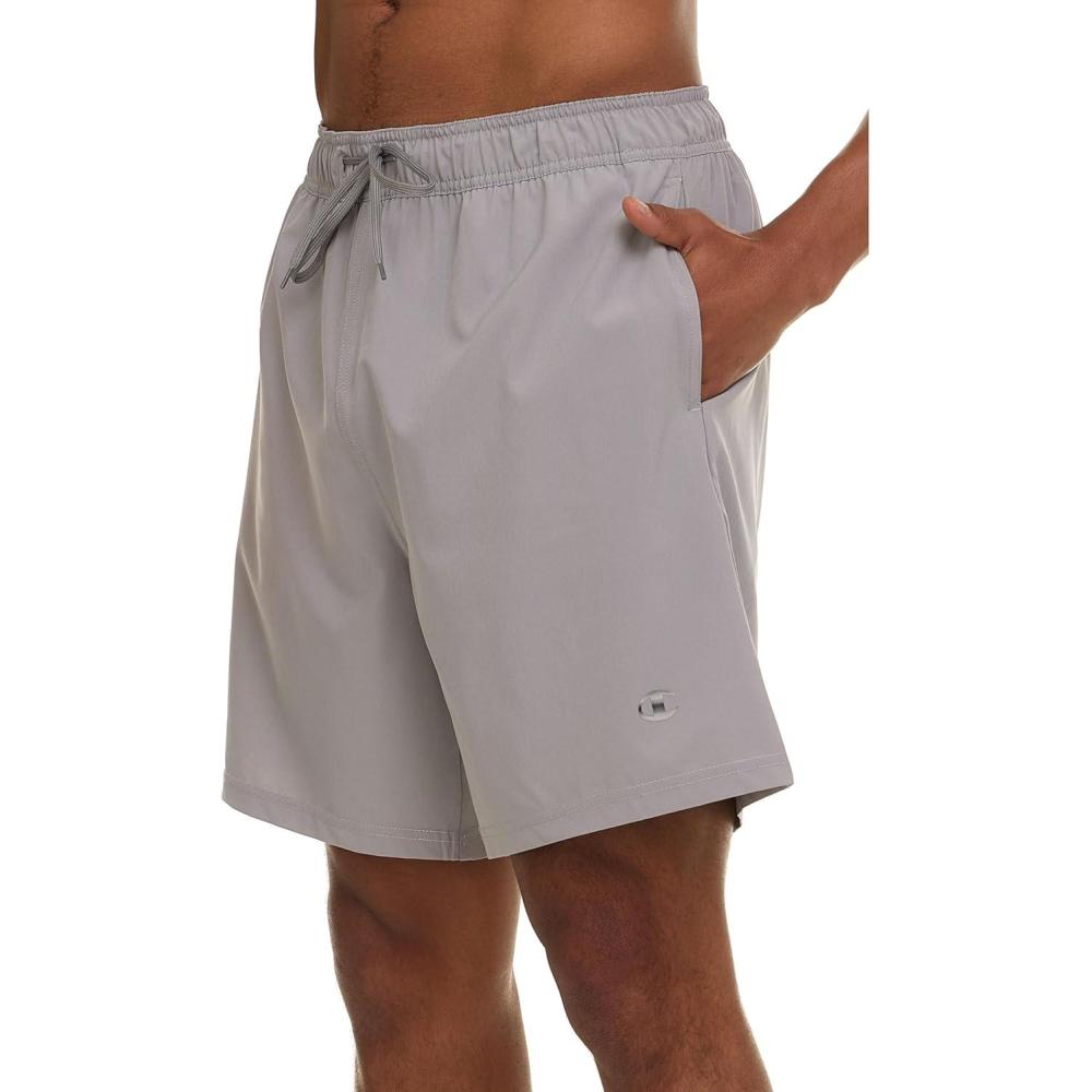 imageChampion Mens Swim Trunks with Mesh Liner 7quot Inseam Quick Drying Mens Bathing Suit Board Shorts for Swimming and BeachGrey