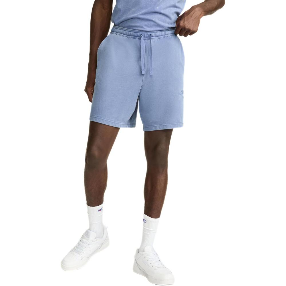 imageChampion Mens Vintage Wash Lightweight Fleece Shorts 7quotSevenseas Blue