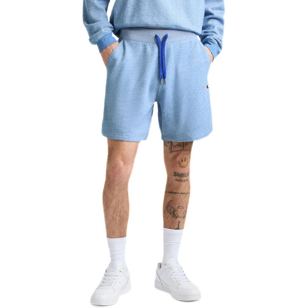 imageChampion Mens Yearbook Sweat Short 7quot C LogoSurf the Web Heather