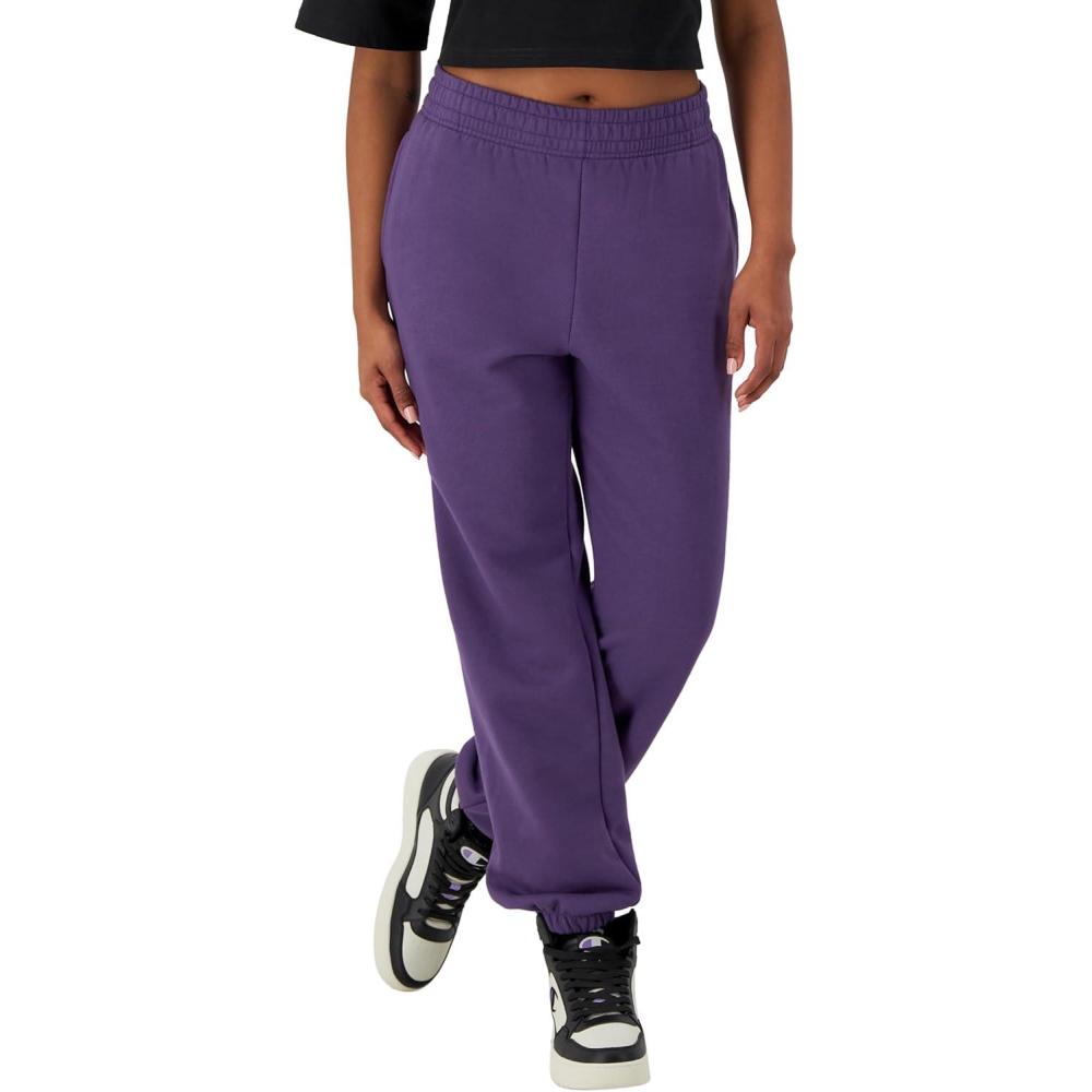 imageChampion Womens CinchedBottom Fleece Sweatpants Oversized Fit MidweightPop Art Purple