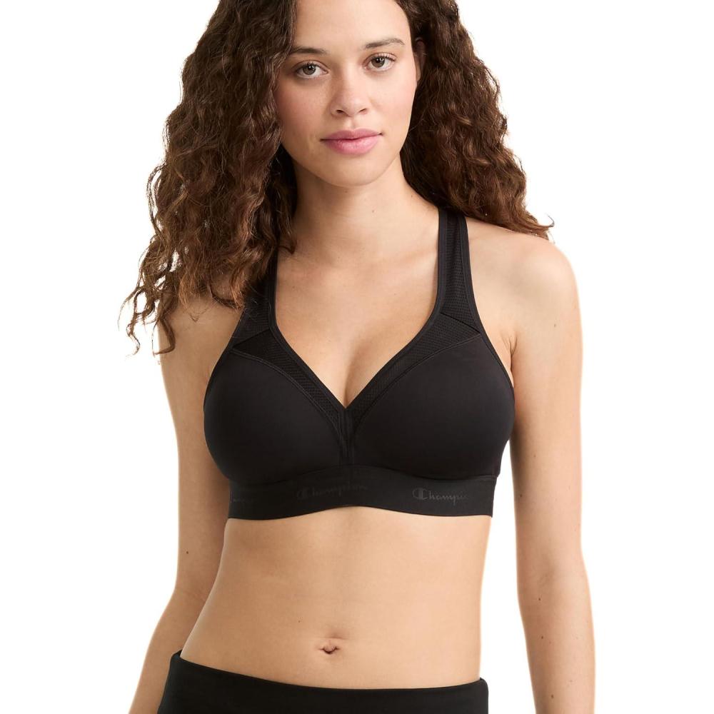 imageChampion Womens Curvy Sports Bra TexturedBlack