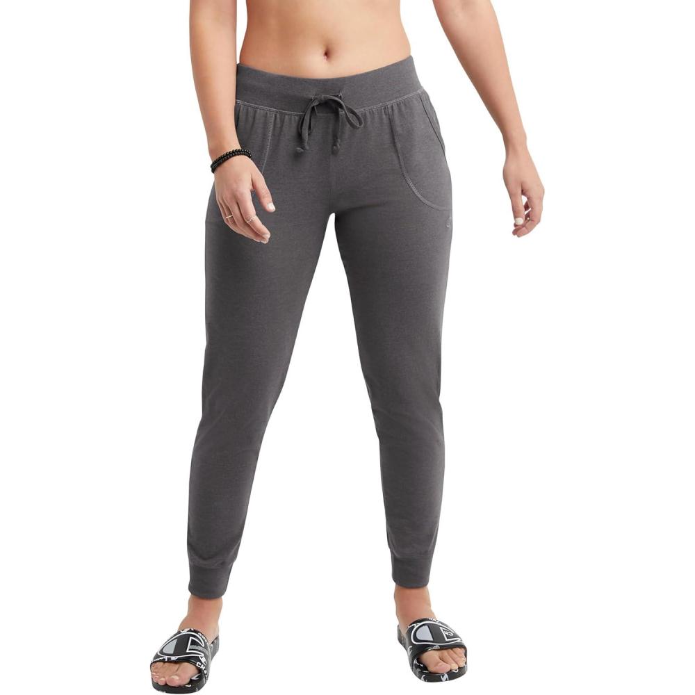 imageChampion Womens Lounge Joggers Pants Standard Fit LightweightGranite Heather