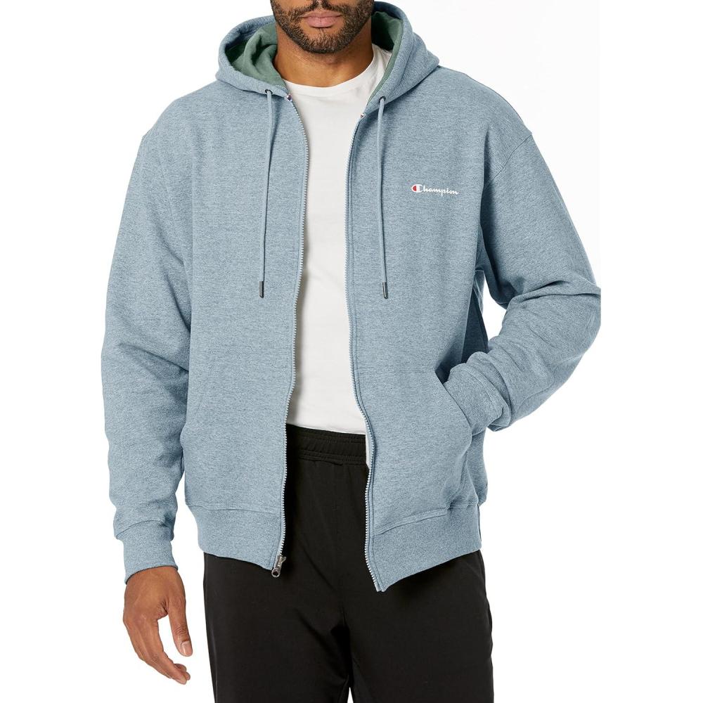 imageChampion mens Zipup Hoodie Comfortable Zipup Hoodie Sweatshirt for Men Reg Or Big ampamp TallOxford Gray Small Small Script Logo