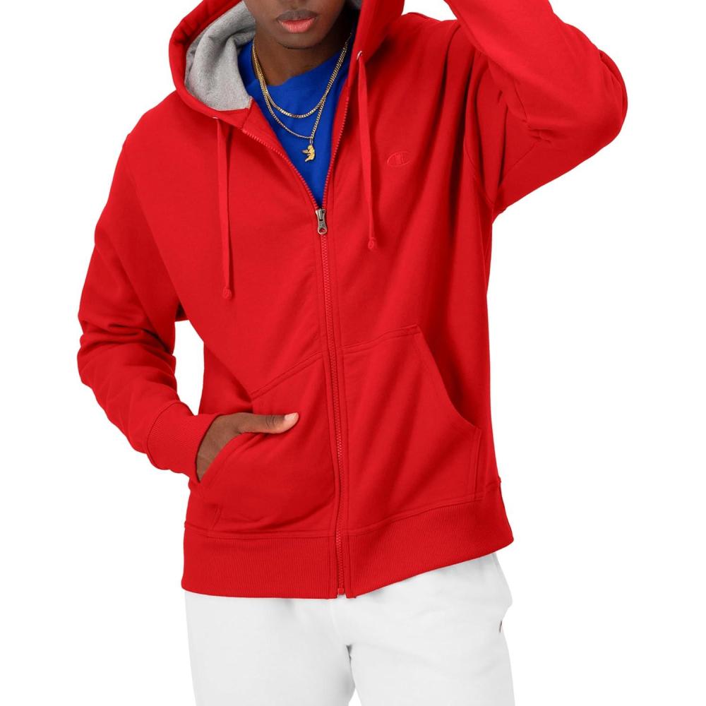 imageChampion mens Zipup Hoodie Comfortable Zipup Hoodie Sweatshirt for Men Reg Or Big ampamp TallTeam Red Scarlet C Logo