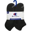 Champion Men’s 6-Pack Low Cut Socks(Black)