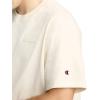 Champion Men’s Curved Hem Slub T-Shirt, Embroidered Script(Champion Natural)