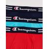 Champion Men’s Everyday Active Lightweight Stretch Boxer Briefs – 3 Pack(Regular Leg – Navy/Electric Cyan/Red – 3 Pack)
