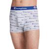 Champion Men’s Everyday Cotton Stretch Trunks- 3 Pack(Trunk – Grey Heather Script Logo/Surf the Web/Navy – 3 Pack)