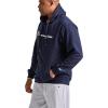 Champion Men’s Fleece Script Logo Hoodie (Reg. Or Big & Tall)(Navy – Classic Script Logo)