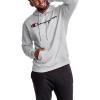 Champion Men’s Fleece Script Logo Hoodie (Reg. Or Big & Tall)(Oxford Gray – Classic Script Logo)