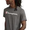 Champion Men’s Heritage Short Sleeve Tee, Men’s T-Shirts, Vintage Shirts, Men’s Tee Shirts, Graphics(Granite Heather – Classic Script Logo)