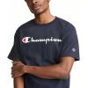 Champion Men’s Heritage Short Sleeve Tee, Men’s T-Shirts, Vintage Shirts, Men’s Tee Shirts, Graphics(Navy – Classic Script Logo)