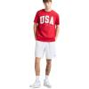 Champion Men’s Heritage Short Sleeve Tee, Men’s T-Shirts, Vintage Shirts, Men’s Tee Shirts, Graphics(Spirited Red – Usa Block Logo)