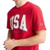 Champion Men’s Heritage Short Sleeve Tee, Men’s T-Shirts, Vintage Shirts, Men’s Tee Shirts, Graphics(Spirited Red – Usa Block Logo)