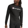 Champion Men’s Long Sleeve T-shirt, Classic T-shirt for Men (Reg. Or Big & Tall)(Black – Classic Script Logo)