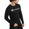 Champion Men’s Long Sleeve T-shirt, Classic T-shirt for Men (Reg. Or Big & Tall)(Black Script)