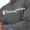 Champion Men’s Long Sleeve T-shirt, Classic T-shirt for Men (Reg. Or Big & Tall)(Granite Heather – Classic Script Logo)