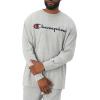 Champion Men’s Long Sleeve T-shirt, Classic T-shirt for Men (Reg. Or Big & Tall)(Oxford Gray – Classic Script Logo)