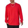 Champion Men’s Long Sleeve T-shirt, Classic T-shirt for Men (Reg. Or Big & Tall)(Scarlet)