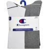 Champion Men’s Moisture-wicking Athletic Crew Socks with Cushioning & Arch Support(Assorted)