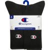 Champion Men’s Moisture-wicking Athletic Crew Socks with Cushioning & Arch Support(Black)