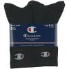 Champion Men’s Moisture-wicking Athletic Crew Socks with Cushioning & Arch Support(Black Crew C – 6 Pack)