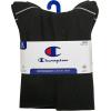 Champion Men’s Moisture-wicking Athletic Crew Socks with Cushioning & Arch Support(Black Heel/Toe)