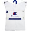 Champion Men’s Moisture-wicking Athletic Crew Socks with Cushioning & Arch Support(White Heel/Toe)