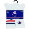 Champion Men’s Moisture-wicking Athletic Crew Socks with Cushioning & Arch Support(White With 3 C’s – 6 Pack)