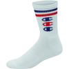 Champion Men’s Moisture-wicking Athletic Crew Socks with Cushioning & Arch Support(White With 3 C’s – 6 Pack)