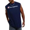 Champion Men’s Muscle Tank, Classic Graphic Muscle Tee, Sleeveless T-shirt for Men (Reg. Or Big & Tall)(Navy – Classic Script Logo)