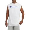 Champion Men’s Muscle Tank, Classic Graphic Muscle Tee, Sleeveless T-shirt for Men (Reg. Or Big & Tall)(White – Classic Script Logo)